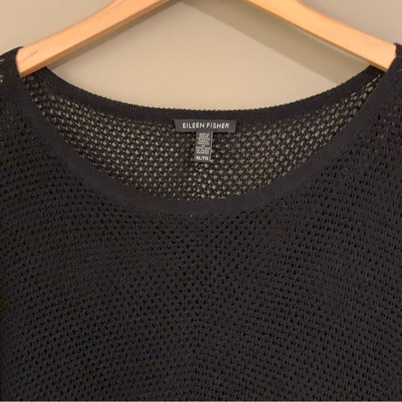 Eileen Fisher Open Stitch Organic Cotton Oversized Semi-Sheer Sweater Size XL - Picture 7 of 13